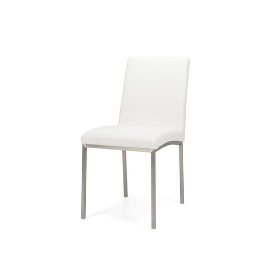 Bristol Chair PU White with Stainless Legs